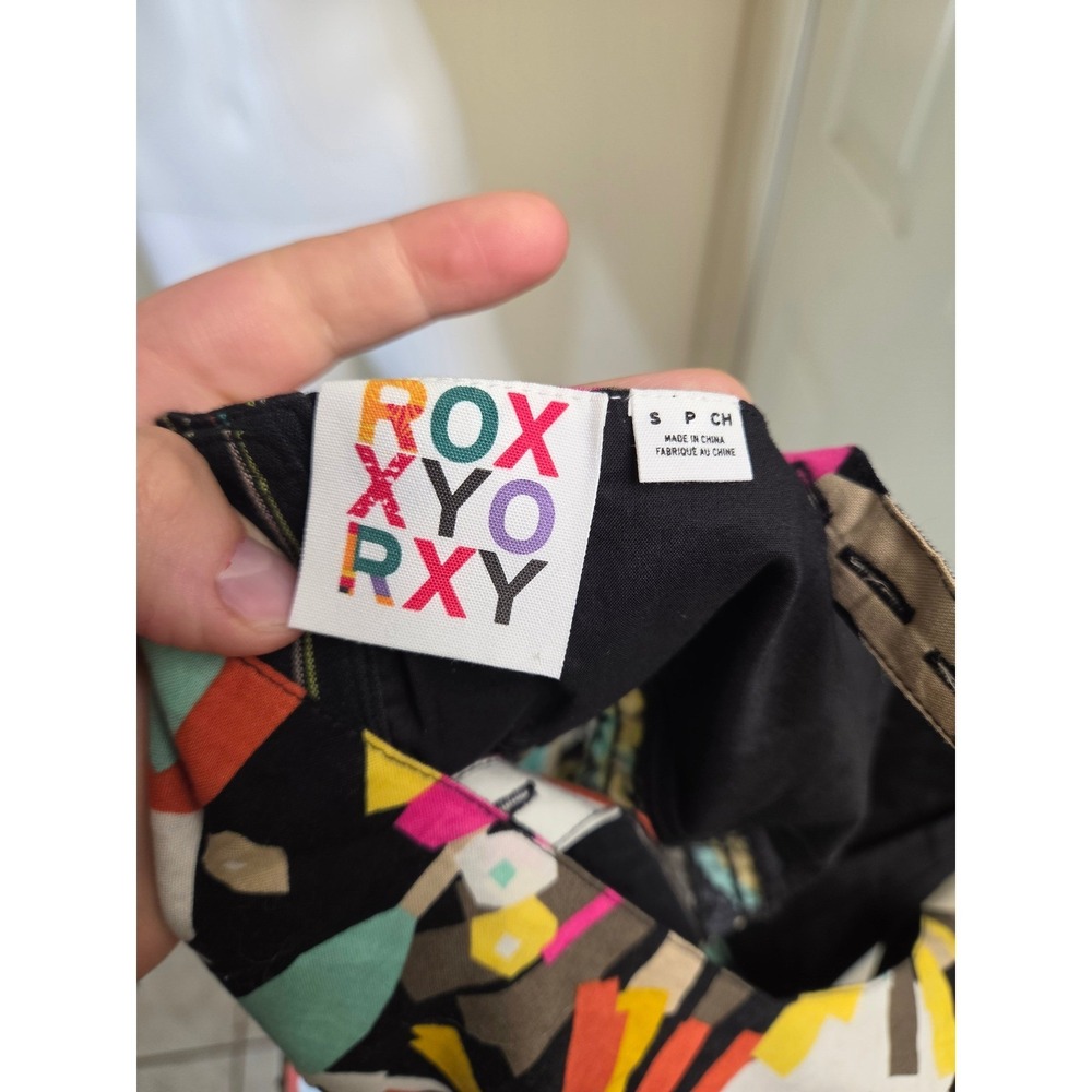 Roxy Womens Floral Babydoll Camisole Top Black Multi Color V-Neck Small - Picture 2 of 10
